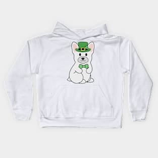 St Patrick French Bulldog White Kids Hoodie